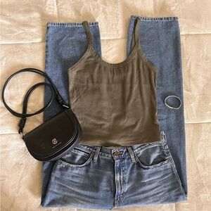 Olive Tank Top (jeans and accessories not included)